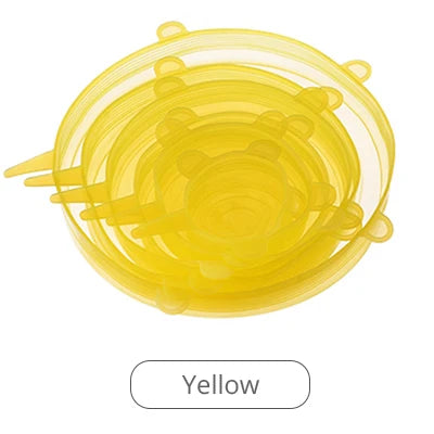 6pcs Reusable Silicon Stretch Lids,Universal Silicone Food Cover ,Silicone Lids For Food Cookware Bowl Kitchen Accessories