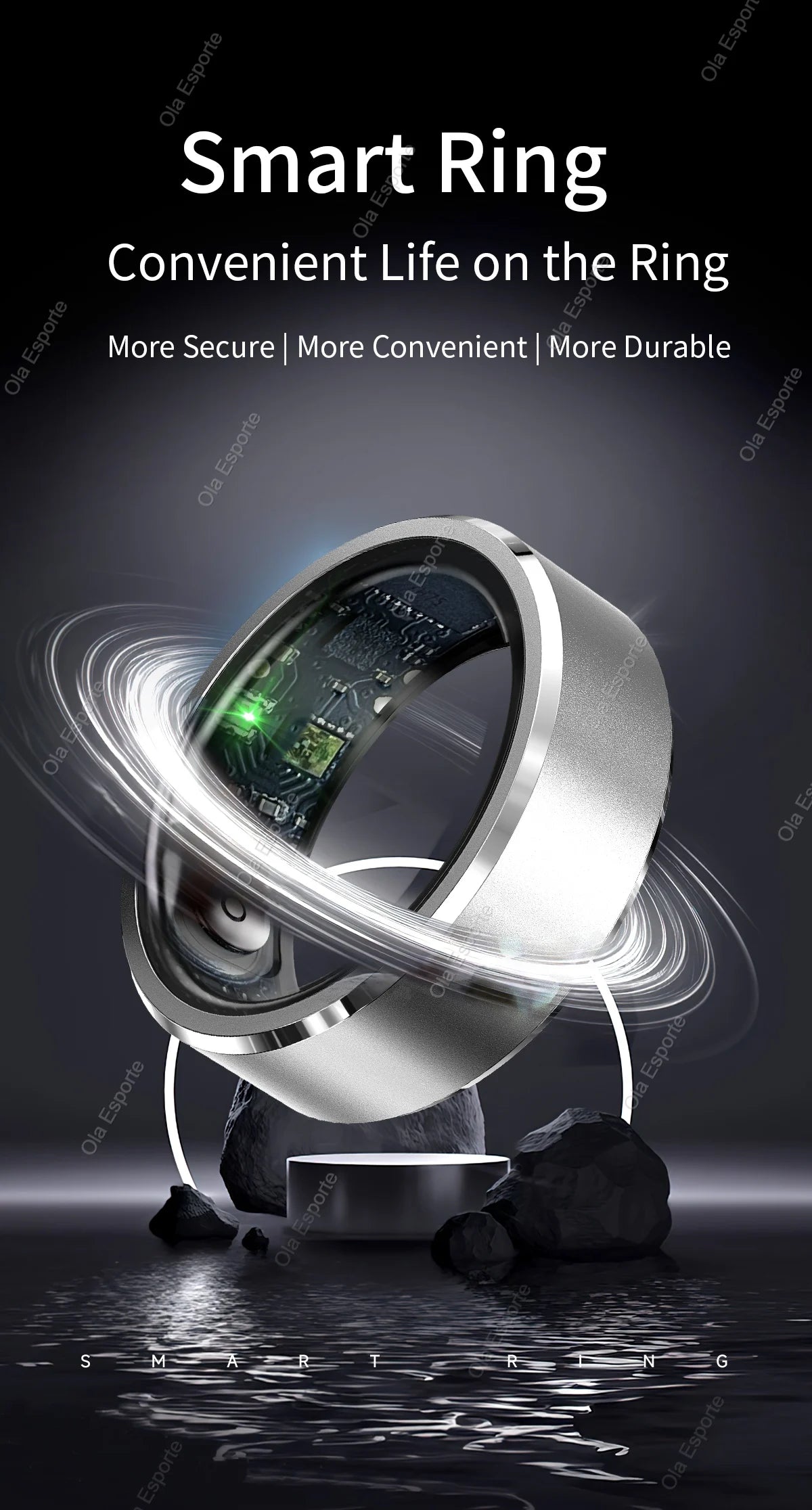 ew Smart Fitness Ring with Gesture Control,Heart rate,Blood oxygen,Blood pressureSleep,Steps,Distance,Calories For Android IOS