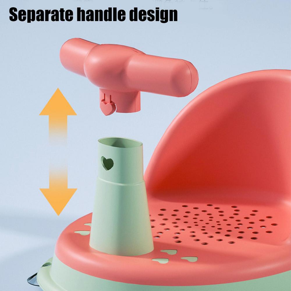 Baby bathtub seat is safe, non slip, and suitable for newborn baby care. Adorable shower seat for children aged 6-18 months