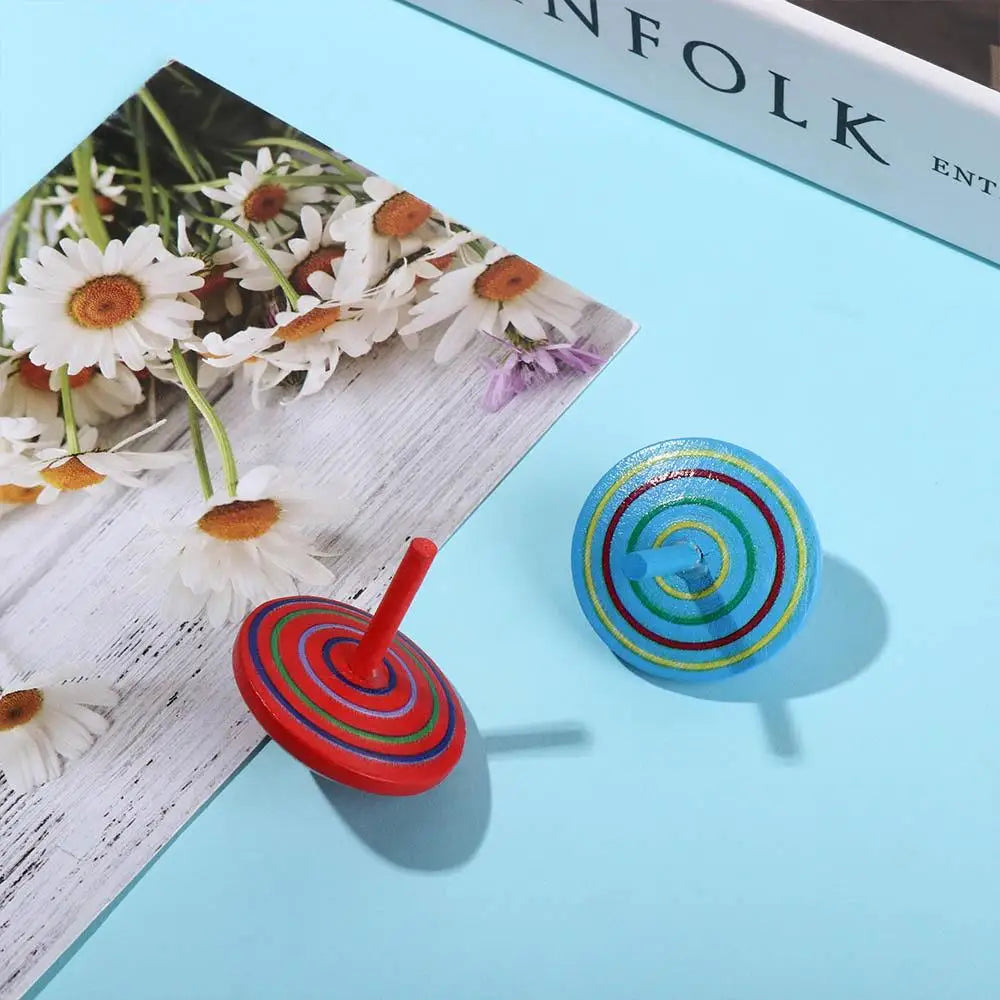 Top DIY Gyroscope Toys Educational Game Wooden Gyro Toys Wooden Rotate Gyro Woode Spinning Top Toy Desktop Spinning Top