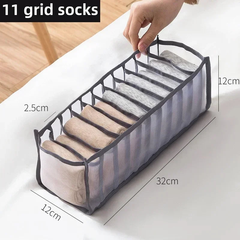 1/3pcs Wardrobe Clothes Organizer Foldable Mesh Organiser Socks Underwear Organiser Portable Drawer Divider Organiser