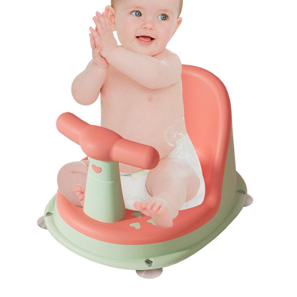Baby bathtub seat is safe, non slip, and suitable for newborn baby care. Adorable shower seat for children aged 6-18 months