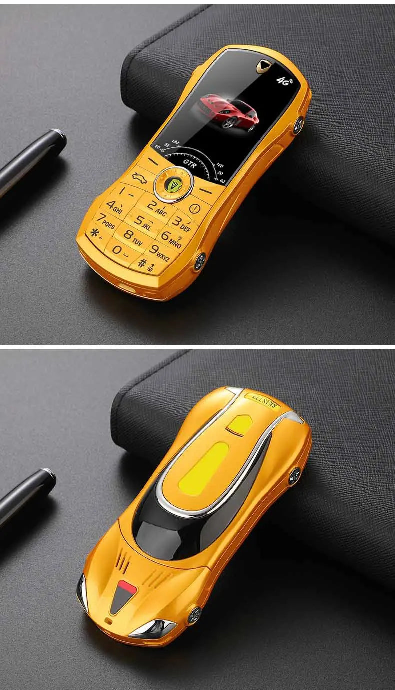 Car Model Mobile Phone 1.8 inch Push Button Mini Car Shape Key Student Dual Sim Telephone MP3 Real Vibration No Camera Cellphone