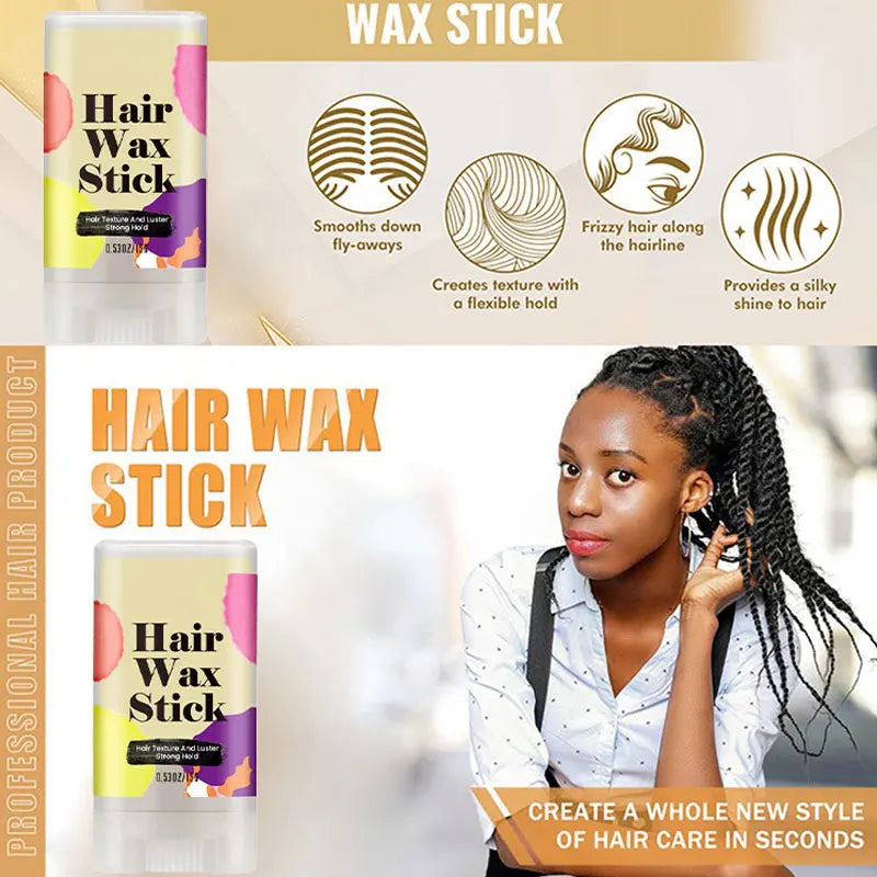 Hair Wax Stick For Fly Aways Frizzy Hair Portable Hair Styling Pomade Stick 1Pcs Travel Size Slick Back Baby Hairs Edge Control