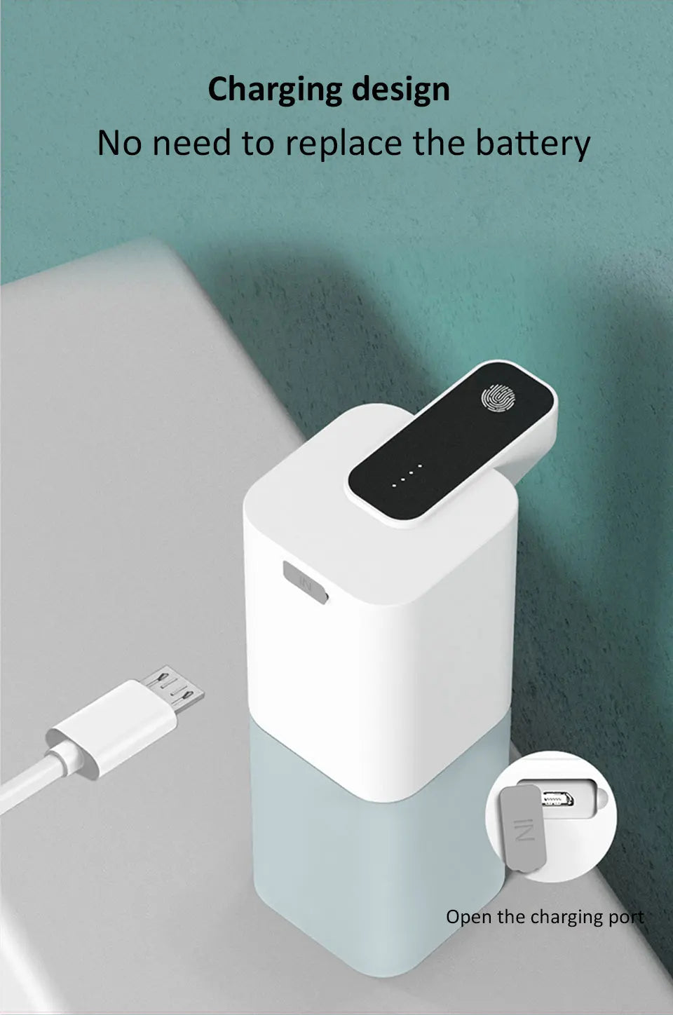 Automatic Inductive Soap Dispenser Smart Hand Washing Soap Machine with USB Charging Touchless Hand Sanitizer Dispenser for Home