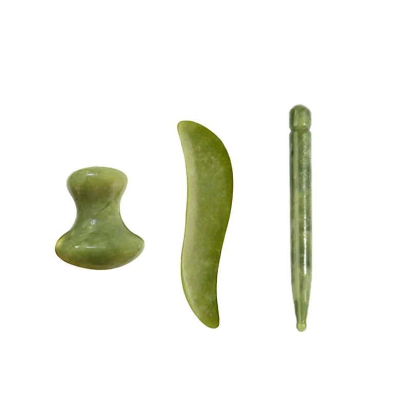 100% Natural Stone Gua Sha Board Set Jade Roller Massager Gouache Scraper Acupuncture Facial Lifting Spa Skin Care Beauty Tools