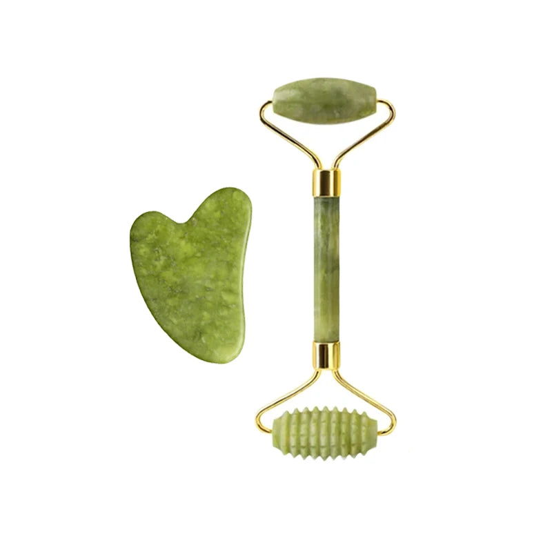 100% Natural Stone Gua Sha Board Set Jade Roller Massager Gouache Scraper Acupuncture Facial Lifting Spa Skin Care Beauty Tools