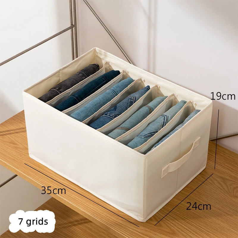 Foldable Drawer Organizer for Jeans Pants Sock Shirts Clothes Storage Box Home Wardrobe Cabinet Drawer Clothes Organizer Storage