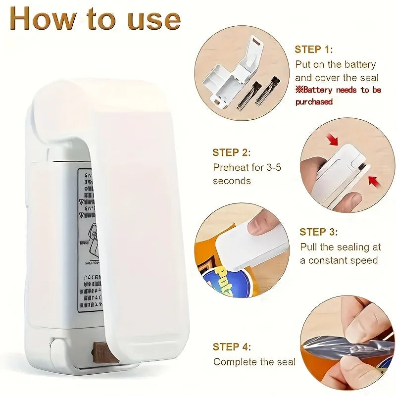 Mini Sealing Machine Small Household Plastic Sealing Machine Snacks Moisture-proof Sealing Artifact Portable Pressure Plastic