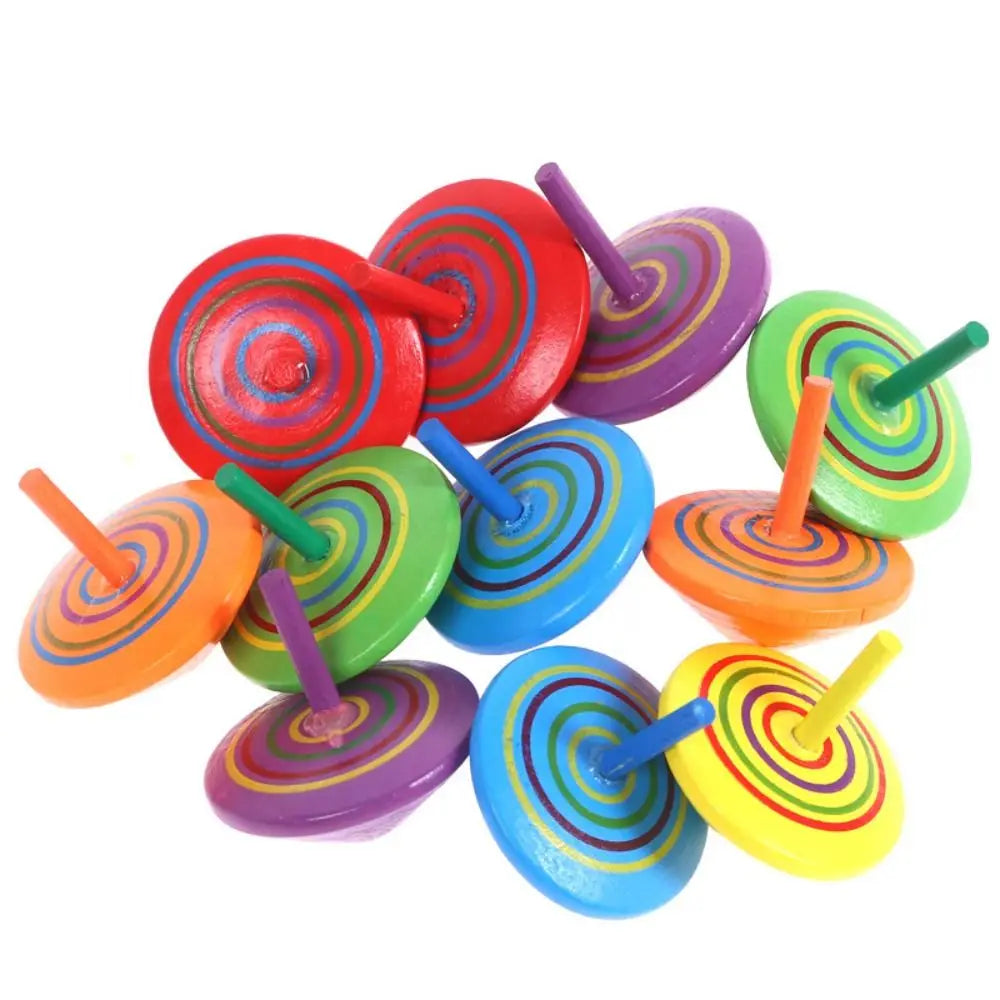 Top DIY Gyroscope Toys Educational Game Wooden Gyro Toys Wooden Rotate Gyro Woode Spinning Top Toy Desktop Spinning Top