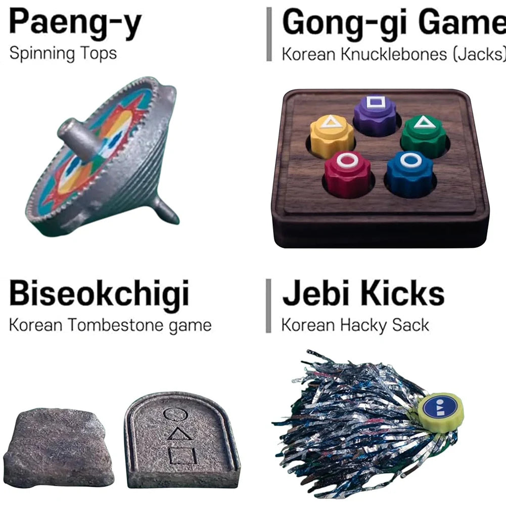 Korean Folk Game Set Gonggi Game Jebi Chagi Biseokchigi Paeng-y DDAKJI Korean Traditional Play Game Family Travel Game