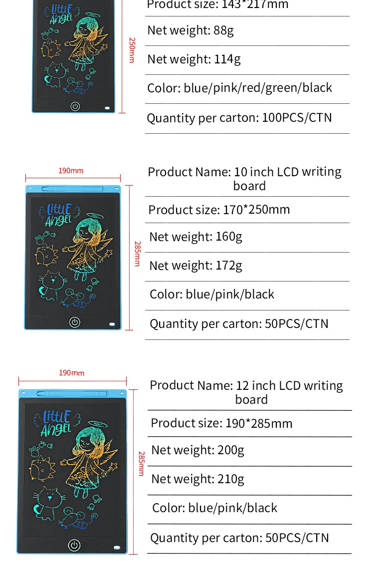 12 inch LCD Writing Tablet for Kids-Reusable Drawing Board, Eye Protection Screen, Lock Button & Instant Erase-Educational Gift