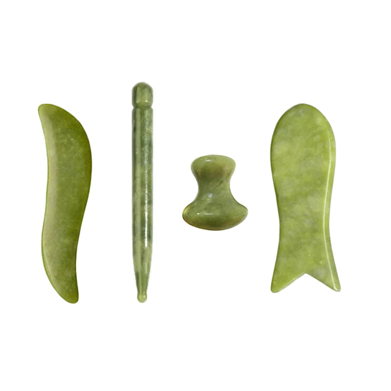100% Natural Stone Gua Sha Board Set Jade Roller Massager Gouache Scraper Acupuncture Facial Lifting Spa Skin Care Beauty Tools