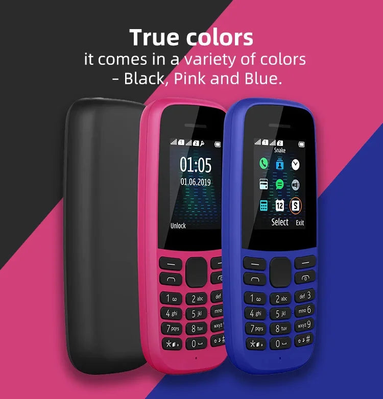 Cross-Border 105 Senior Phone Long Standby Large Screen Large Volume 2G Factory Direct Sales Low Price For Motorcycle Fans