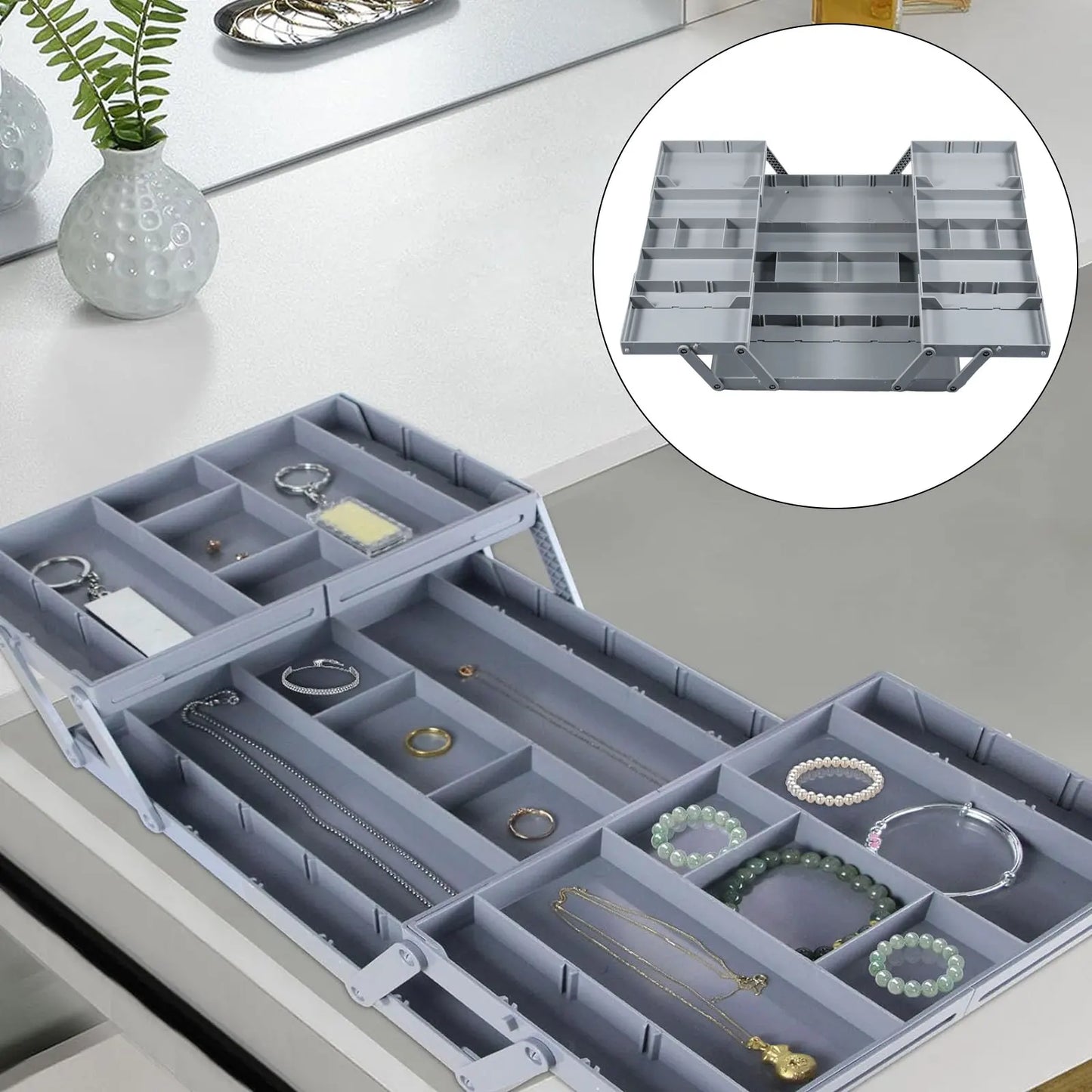 2/3 Foldable Drawer Organizer Multi Level Storage Tray Adjustable Divider Versatile Jewelry Cosmetics Drawer Organizer