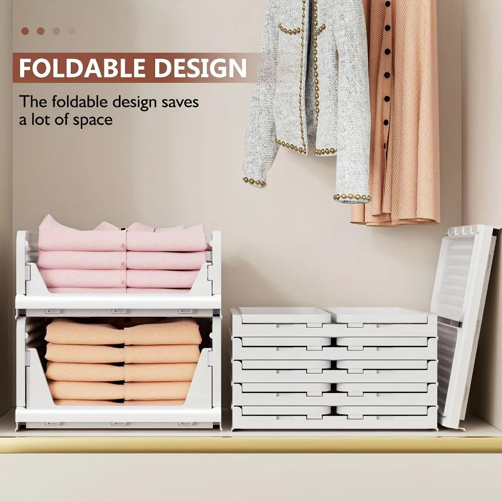 1pc Foldable Drawer-Style Wardrobe Organizer Set, Durable Stackable Storage for Clothes for Closet, Bedroom, Home