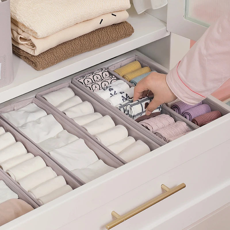 Foldable Underwear Organizer Cabinets Drawer Underwear Storage Box Hard Bra Socks Organizer Closet Clothes Storage Organizers