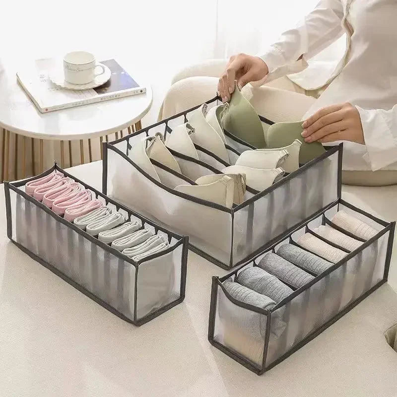 1/3pcs Wardrobe Clothes Organizer Foldable Mesh Organiser Socks Underwear Organiser Portable Drawer Divider Organiser