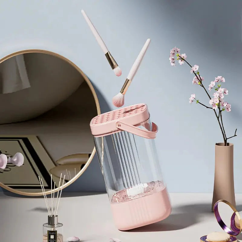 3 In 1 Electric Makeup Brush Cleaner USB Plug Automatic Spinner Makeup Brush Holder Automatic Makeup Brushes Deep Clean Dry Tool