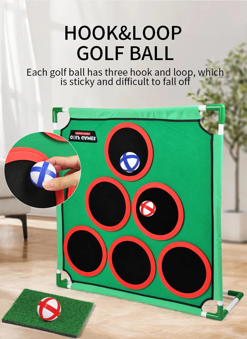Golf Game Play Set Golf Chipping Game Cornhole Game with Balls Putting Mat Putter Target for Golfers Kids Family Indoor Outdoor