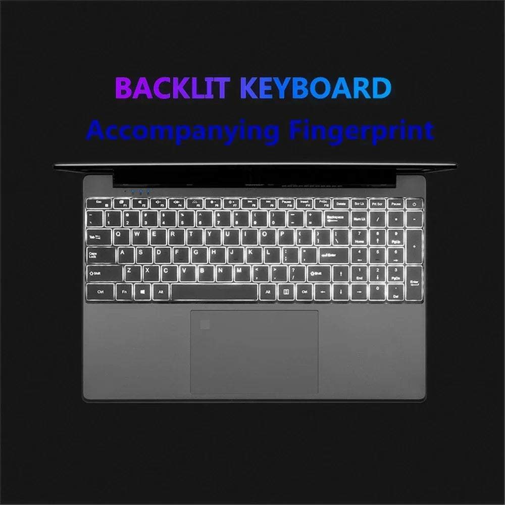 AKPAD 15.6-Inch IPS Display Laptop 16GB RAM 2TB SSD Intel Celeron 11th Gen N5095 Windows 11 Pro - Portable Office Notebook PC