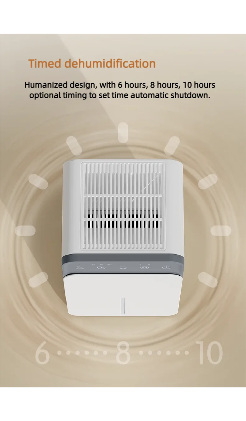 Portable Air Purifier with Intelligent Timing 1.5L Home Bedroom Office Kitchen Air Dehumidifier Dryer with EU/US Plug
