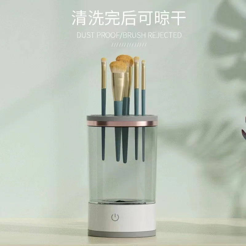 3 In 1 Makeup Brush Cleaner Automatic Spinner Makeup Brush Holder Stand Women Lazy Cleaning Brush Washer Quick Dry Tool