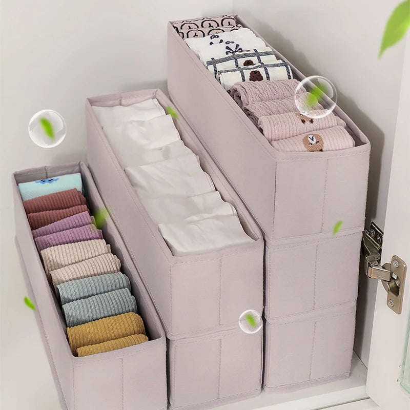 Foldable Underwear Organizer Cabinets Drawer Underwear Storage Box Hard Bra Socks Organizer Closet Clothes Storage Organizers