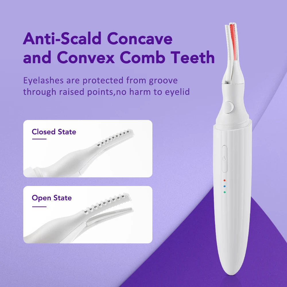 Electric Eyelash Curler Electric Heated Eyelash Curler Long Lasting Eyelash Curling Clip Device Create Perfect Curled Eyelashes