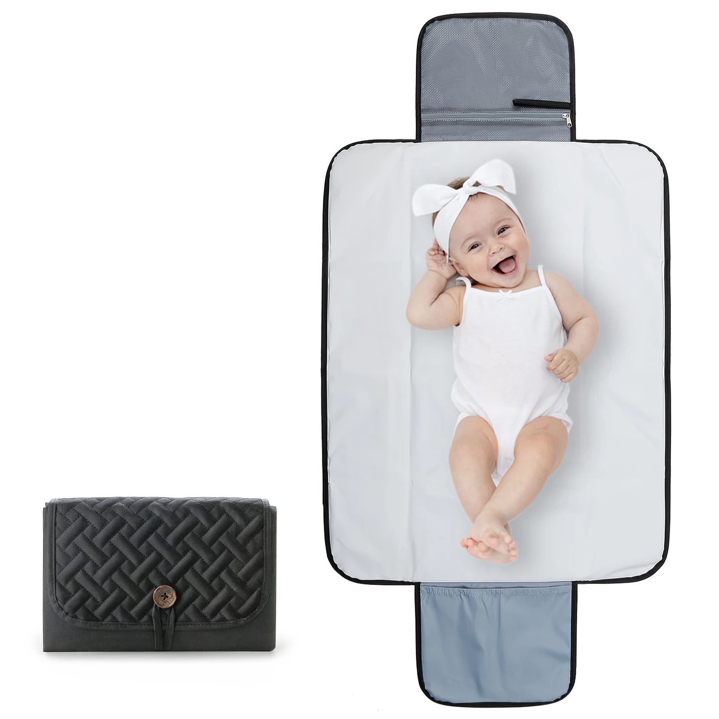 Baby Diaper Changing Pad Portable Changing Station Waterproof Changing Mat Removable Organizer Insert for Diaper Bag