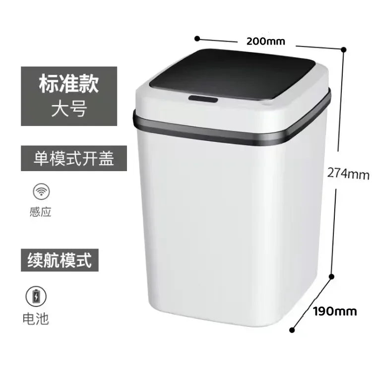 Smart Trash Kitchen Bathroom Recycling TrashCan Automatic Sensor Dustbin Electric Waste Bin Waterproof Wastebasket For 13L