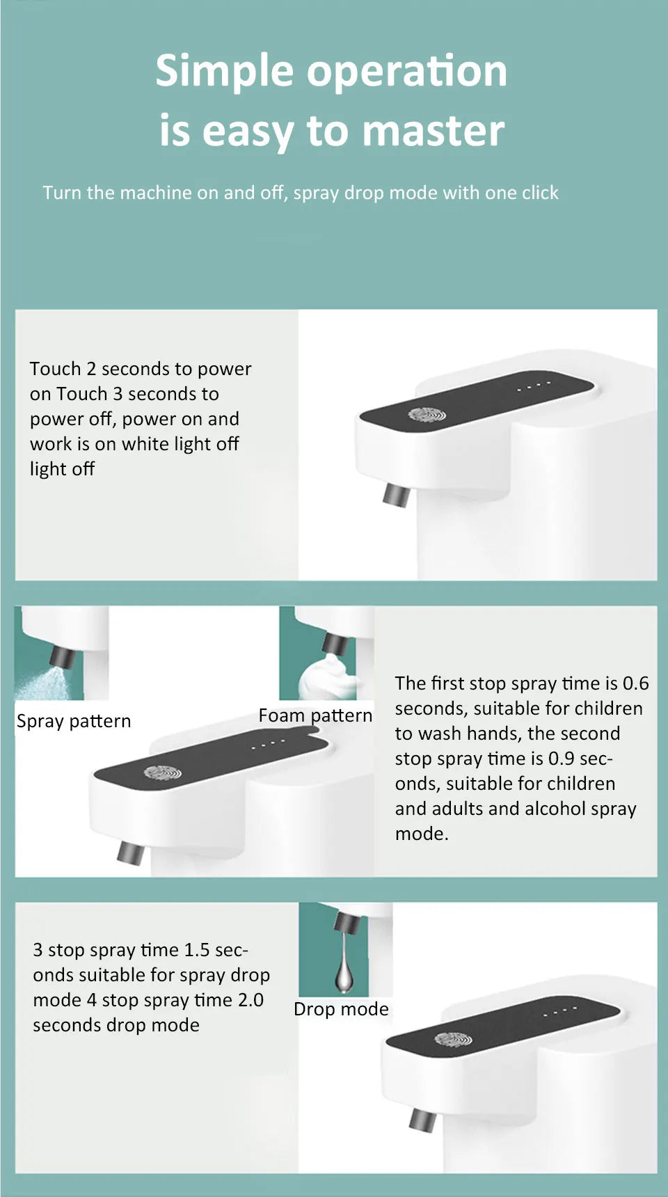 Automatic Inductive Soap Dispenser Smart Hand Washing Soap Machine with USB Charging Touchless Hand Sanitizer Dispenser for Home