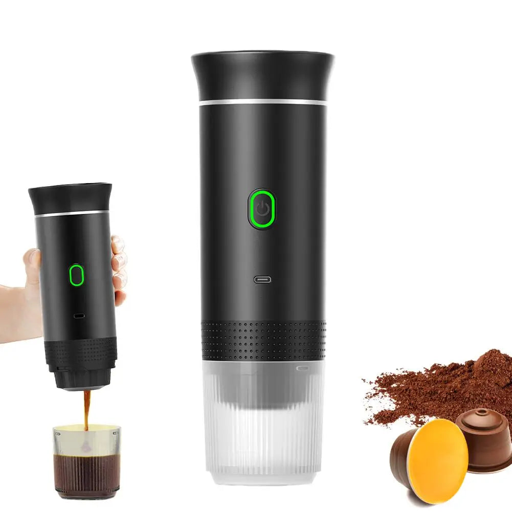 Electric Portable Coffee Machine Portable Italian Espresso Machine for Car & Home 3-in-1 Capsule Powder Travel Coffee Maker