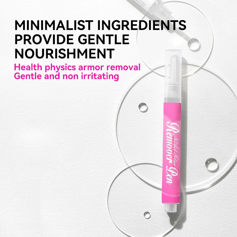3ml Nail Polish Remover Pen Portable Highly Efficient Fast-Dissolve Glue Pen Reusable Manicure Tool for Fake Nails No Damage
