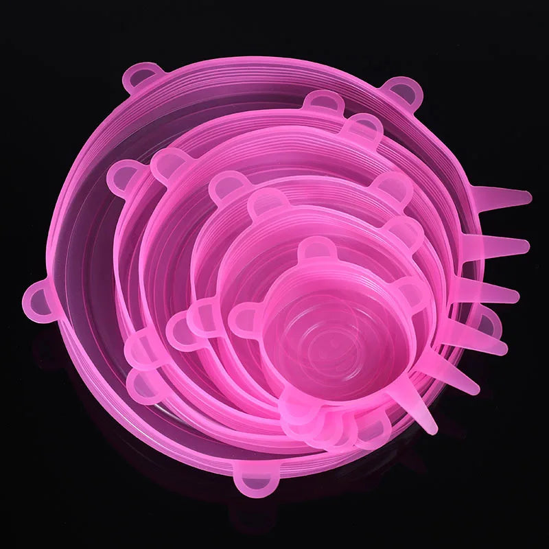 Silicone Cover Stretch Lids Reusable Airtight Food Wrap Covers Keeping Fresh Seal Bowl Cap Elastic Silicone Lid Kitchen Cookware
