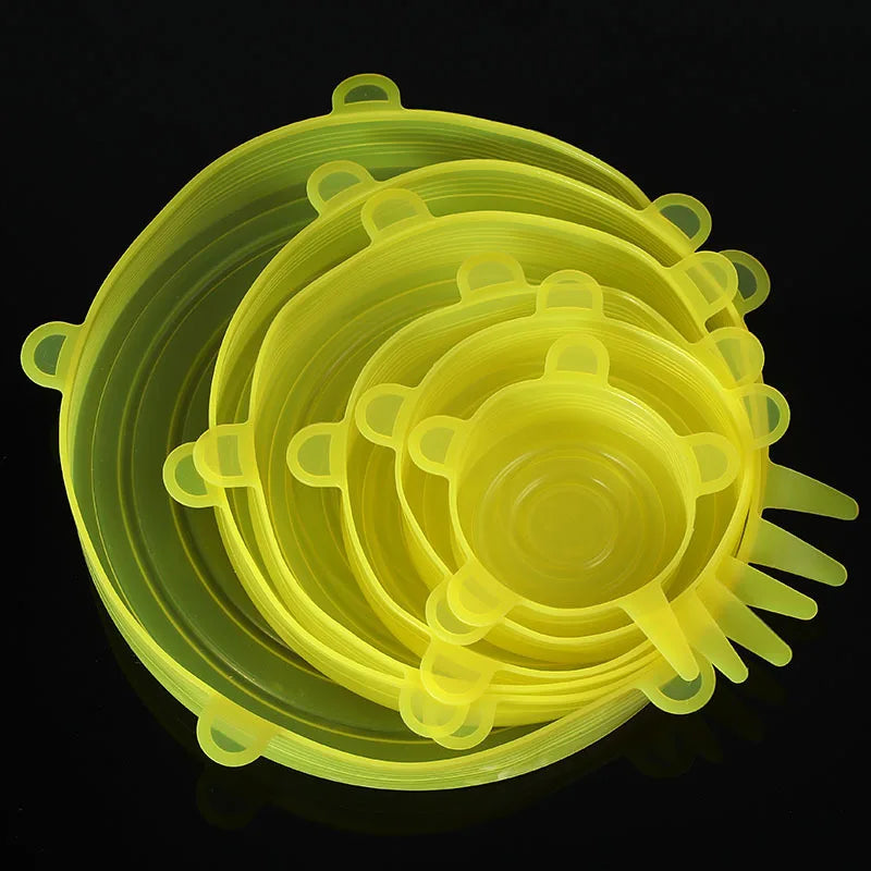 Silicone Cover Stretch Lids Reusable Airtight Food Wrap Covers Keeping Fresh Seal Bowl Cap Elastic Silicone Lid Kitchen Cookware