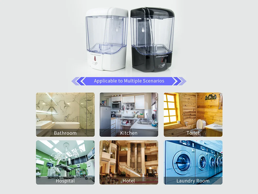 Automatic Hand Soap Dispenser, 700mL/23fl.oz Wall-Mounted ,Touchless Sensor Pump, Battery-Operated for Home, Hotel Use