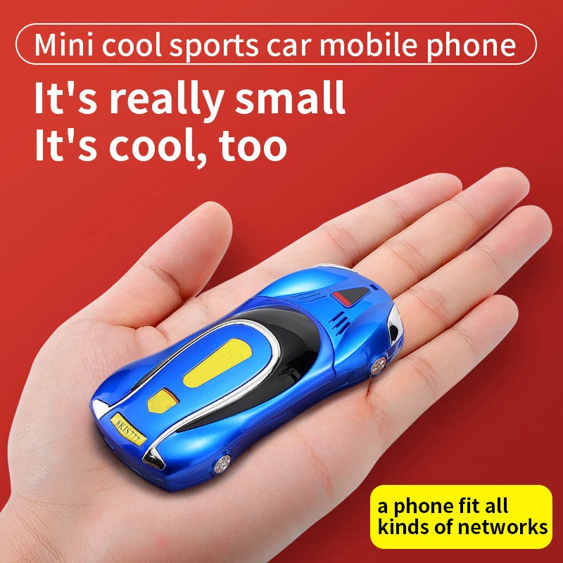 Car Model Mobile Phone 1.8 inch Push Button Mini Car Shape Key Student Dual Sim Telephone MP3 Real Vibration No Camera Cellphone