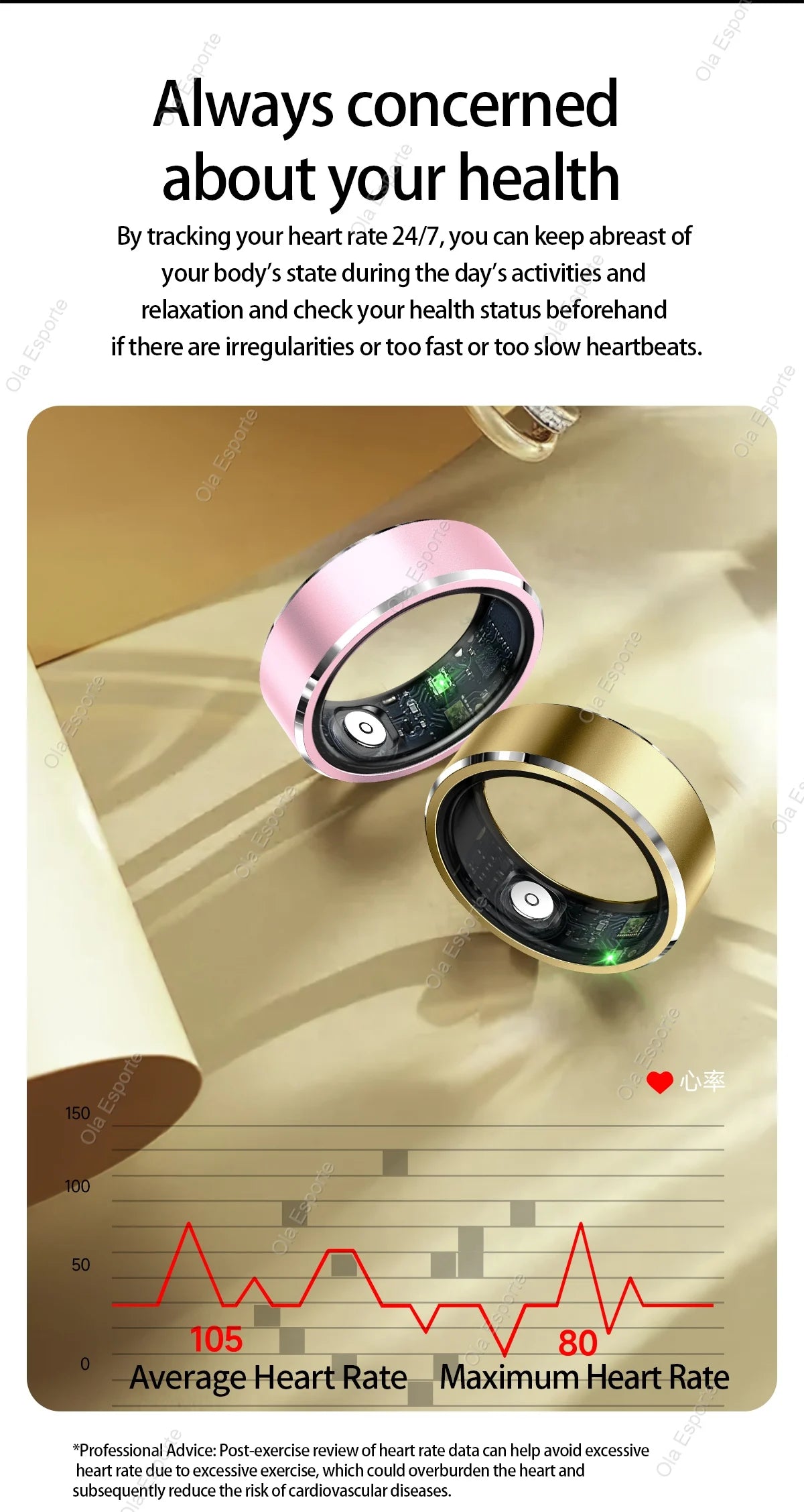 ew Smart Fitness Ring with Gesture Control,Heart rate,Blood oxygen,Blood pressureSleep,Steps,Distance,Calories For Android IOS
