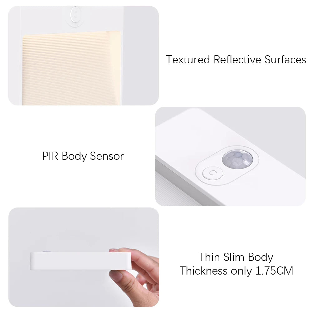 Wireless Night Light, Rechargeable RGB Sensor Wall Lamp, Induction Under Cabinet Lighting, for Closet, Stairs, Corridor, Home De