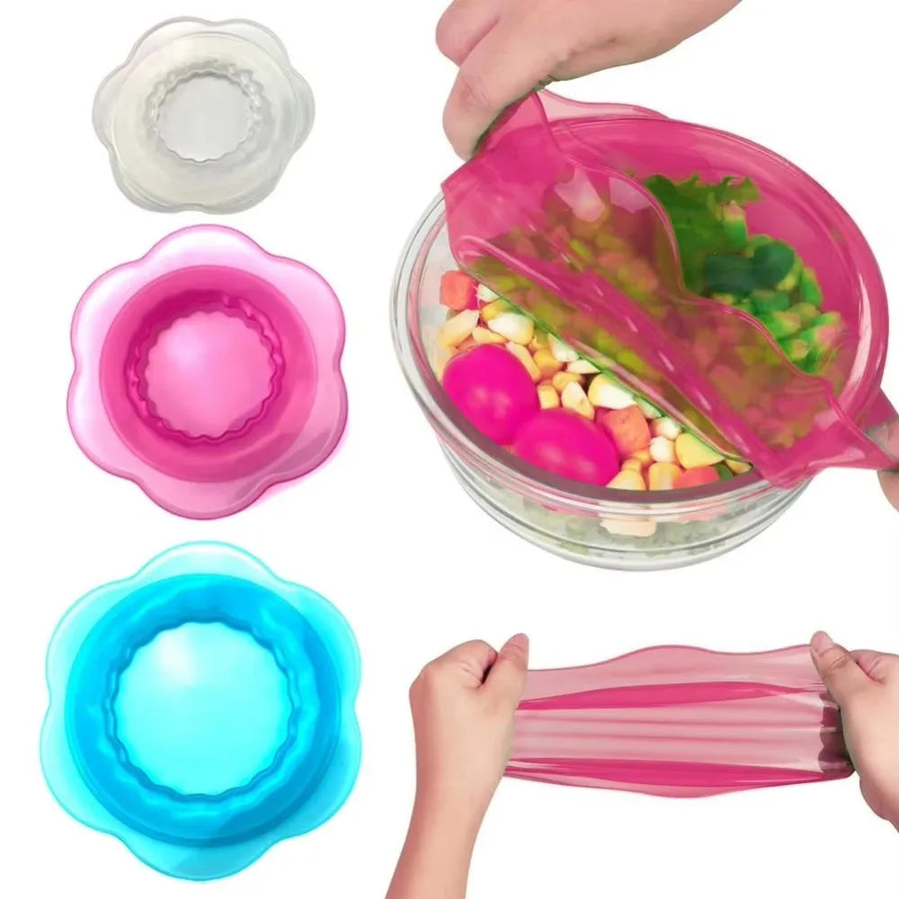 Microwave Food Cover Silicone Stretch Lids Durable Reusable Storage Elastic Bowl Covers for Fridge Accessories