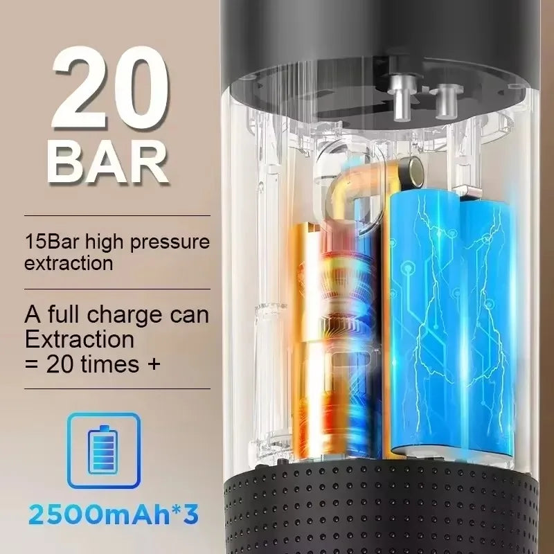 NEW Portable Coffee Machine 3-in-1 Wireless Electric Espresso Coffee Maker for Capsule Coffee Powder Travel Camping Coffee Maker