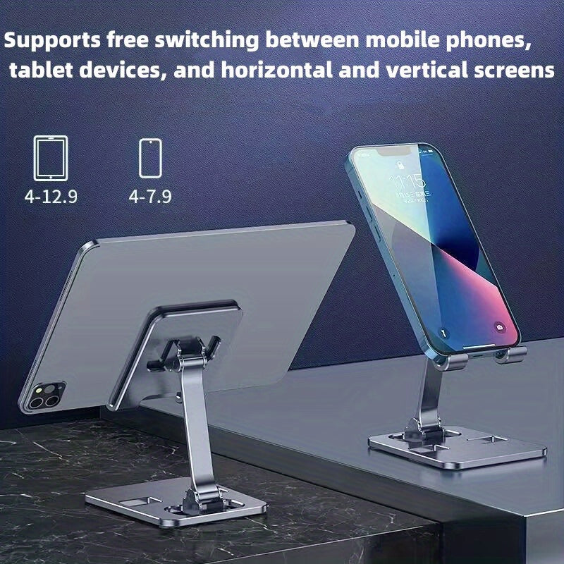 All Metal Foldable Lifting Mobile Phone Holder Lazy Desktop Holder Mobile Phone Tablet Universal Holder Multi Angle Adjustable Mobile Phone Holder Children's Online Class Mobile Phone Holder Base Compact And Portable