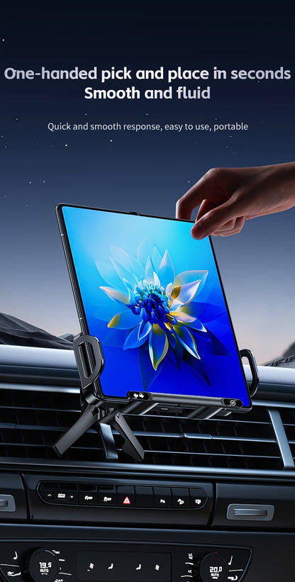 2025 New Car Holder Folding Screen Mobile Phone/tablet Holder 15W Wireless Fast Charging Two-in-one Automatic Rotating Magnetic Mobile Phone Holder Car Air Outlet Holder Suitable for Folding Screen Hands Samsung Galaxy ZFold6