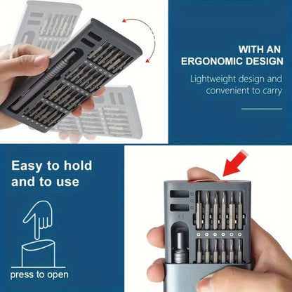 25-in-1 Multi-Function Precision Screwdriver Set, Durable, Uncharged - for Mobile Phone & Tablet Repair