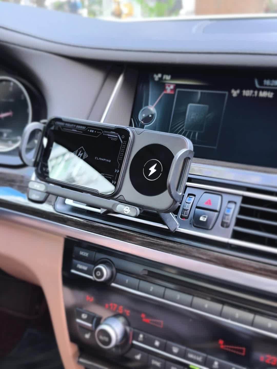 2025 New Car Holder Folding Screen Mobile Phone/tablet Holder 15W Wireless Fast Charging Two-in-one Automatic Rotating Magnetic Mobile Phone Holder Car Air Outlet Holder Suitable for Folding Screen Hands Samsung Galaxy ZFold6