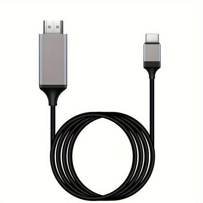 4K30Hz USB C To HDTV Cable, 2M/78.74In/6.56Ft Black Red Plug & Play High-Resolution Type-C To HDTV Adapter For MacBook, IPad, IMac,IPhone,Mobile Phone,Tablet,Laptop