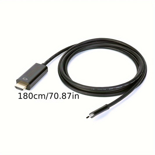 6ft Type C USB C To HDTV 4K Cable Adapter Mobile Phone Tablet HDTV Converter For Samsung Galaxy HUAWEI Macbook Xiaomi Type-C Devices