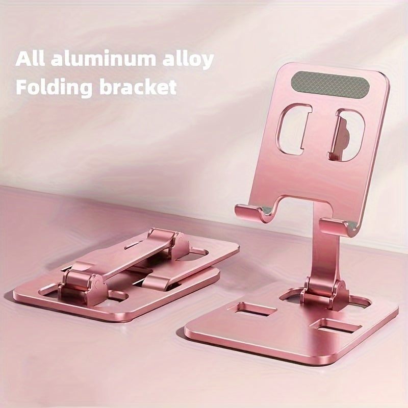 All Metal Foldable Lifting Mobile Phone Holder Lazy Desktop Holder Mobile Phone Tablet Universal Holder Multi Angle Adjustable Mobile Phone Holder Children's Online Class Mobile Phone Holder Base Compact And Portable
