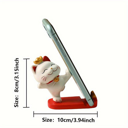 [Cute Cat Holder] Cute Cartoon Cat 1pc Mobile Phone Tablet Holder - Office Desk Ornament Suitable for Mobile Phones and Tablets